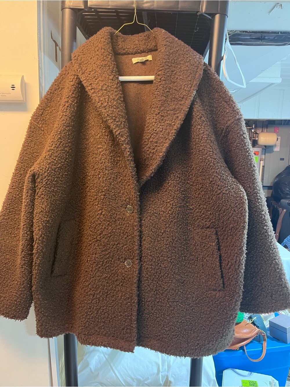 Madwell Brown Teddy Peacoat Women's Oversized Jacket
